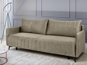 Miniaturka 6 - Beżowa sofa z funkcją spania i pojemnikiem na pościel