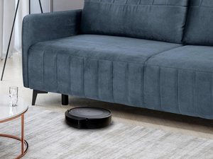 Miniaturka 32 - Komfortowa granatowa sofa z tapicerowanym oparciem do nowoczesnego salonu