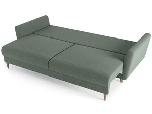 Miniaturka 15 - Rozkładana sofa w kolorze zielonym z prostym oparciem