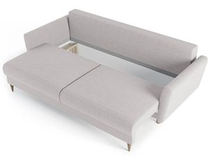 Miniaturka 4 - Rozkładana jasnoszara sofa z funkcją spania do salonu