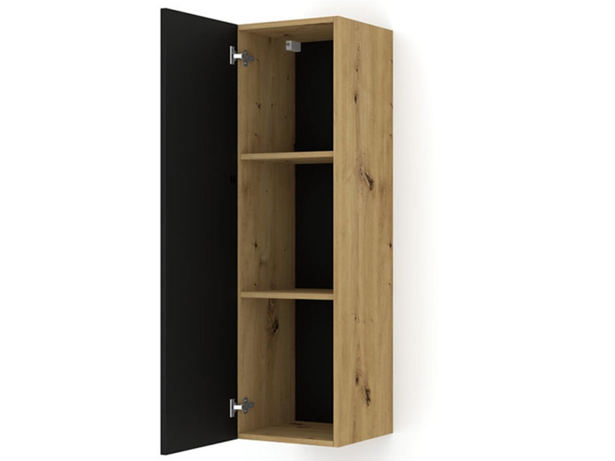 Wisząca szafka z dębowym wykończeniem, styl loftowy Wisząca szafka z dębowym wykończeniem, styl loftowy