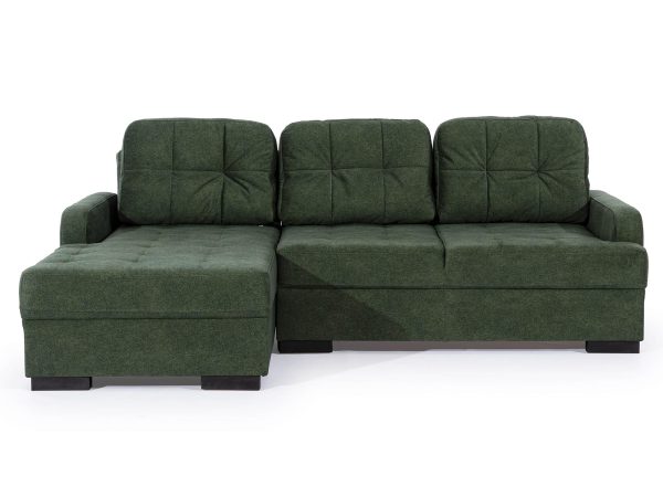 Zielony narożnik w kolorze zielony w kształcie litery L