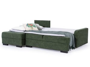 Miniaturka 4 - Nowoczesny zielony narożnik z szezlongiem i funkcją spania