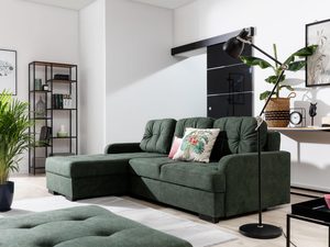 Miniaturka 7 - Komfortowy zielony narożnik z funkcją spania i pojemnikiem