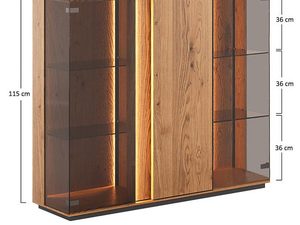 Miniaturka 9 - Witryna szklana z drewna dębowego , oświetlenie LED oraz z wymiarami technicznymi
