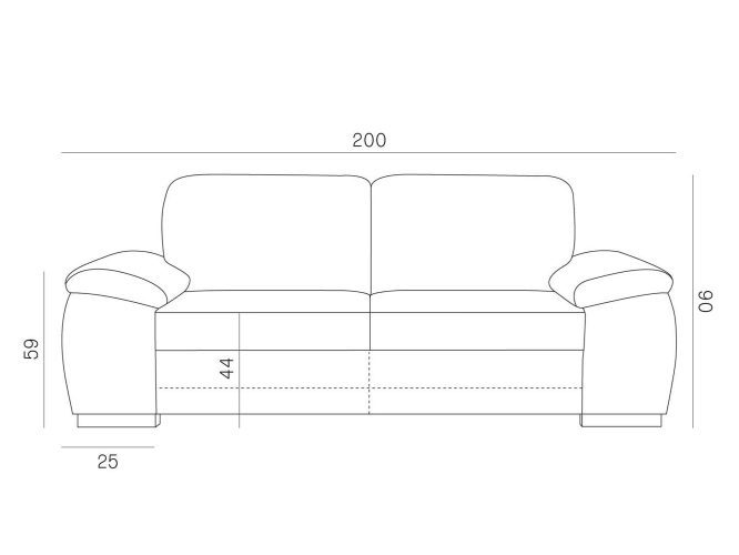 Klasyczna Sofa Lory 4 z pojemnikiem na pościel