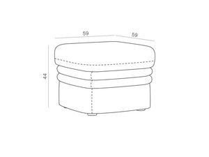 Miniaturka 3 - Techniczny rysunek pufa tapicerowanego z wymiarami