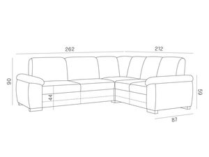 Miniaturka 4 - Rysunek narożnika tapicerowanego z funkcją spania i schowkiem