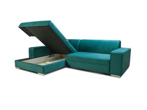 Miniaturka 2 - Narożnik turkusowy z podnoszonym siedziskiem i schowkiem