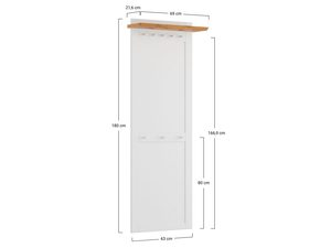 Miniaturka 5 - Wieszak ścienny z drewnianym blatem i haczykami