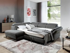 Miniaturka 5 - Aranżacja narożnika szarego w nowoczesnym salonie