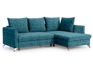 Miniaturka 7 - Narożnik modułowy w turkusowym kolorze z poduszkami