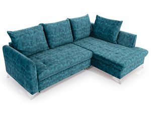 Miniaturka 12 - Duży narożnik modułowy w kolorze turkusowym z funkcją spania