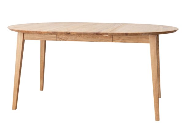 Okrągły stół dębowy z naturalnym wykończeniem, klasyczny design