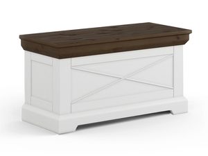 Miniaturka 6 - Praktyczna biała szafka z drewnianym blatem do przedpokoju