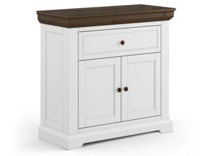 Miniaturka 6 - Klasyczna biała komoda z drewnianymi uchwytami