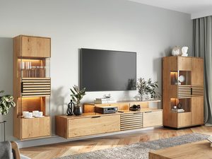 Miniaturka 1 - Zestaw drewnianych mebli z lamelami