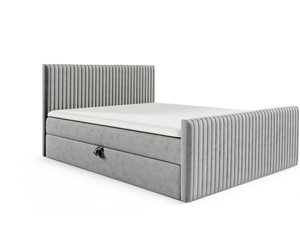 Miniaturka 1 - Szare łóżko z pojemnikiem i nowoczesnym frontem