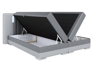 Miniaturka 2 - Szare łóżko tapicerowane z otwartym pojemnikiem