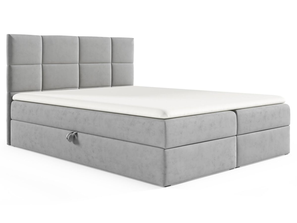 Kontynentalne Łóżko Tapicerowane Lucida w Stylu Minimalistycznym