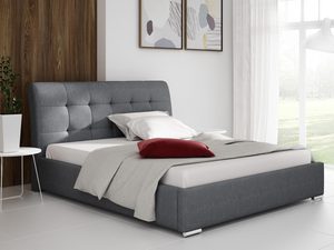 Miniaturka 4 - Grafitowe łóżko z przeszyciami – stonowana wersja nowoczesnego łóżka.