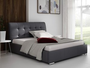 Miniaturka 9 - Grafitowe łóżko z pikowaniem – eleganckie, tapicerowane, miękka forma.