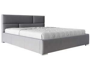 Miniaturka 1 - Jasnoszare łóżko – minimalistyczny zagłówek, bez pojemnika, klasyczna forma.