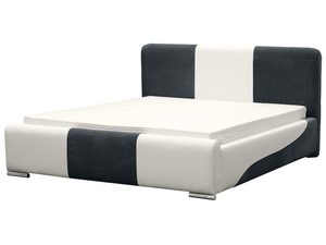 Miniaturka 1 - Szaro-czarne łóżko tapicerowane w stylu kontrastowym,