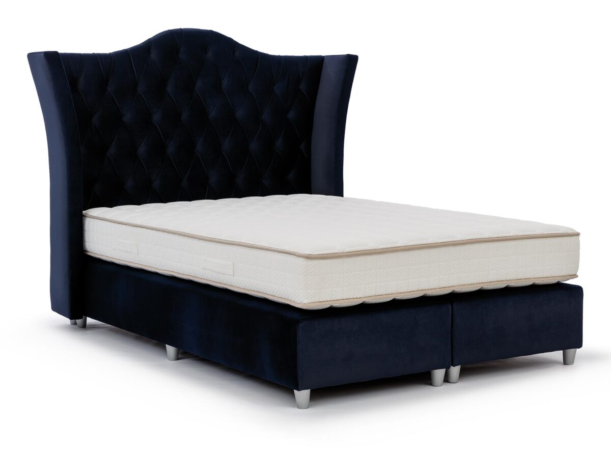 Łóżko z Ozdobnym Zagłówkiem w Stylu Chesterfield PIATTO