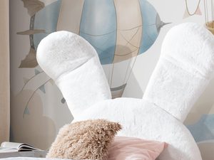Miniaturka 3 - Pluszowe oparcie łóżka dziecięcego w kształcie uszu królika