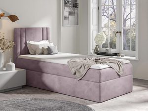 Miniaturka 8 - Pudroworóżowe łóżko z ozdobnym przeszyciem i pluszowym wykończeniem