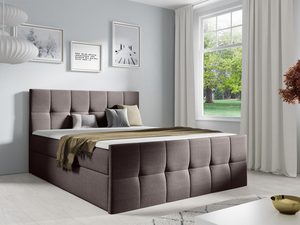 Miniaturka 8 - Łóżko tapicerowane w popielatym kolorze z nowoczesnym designem