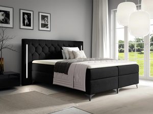 Miniaturka 3 - Łóżko tapicerowane w czarnym kolorze z prostym, eleganckim designem