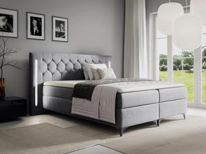 Miniaturka 4 - Nowoczesne łóżko tapicerowane w ciemnoszarym kolorze z prostym wykończeniem