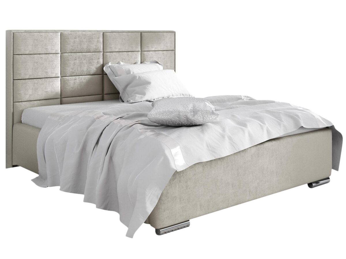 Komfortowe Łóżko Tapicerowane z Wysokim Zagówkiem AMELIA