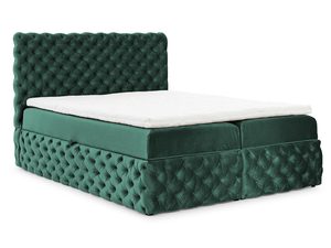 Miniaturka 5 - Łóżko tapicerowane pikowane, zielone, styl glamour