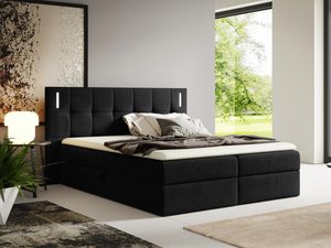 Miniaturka 6 - Łóżko tapicerowane w czarnym kolorze z nowoczesnym designem