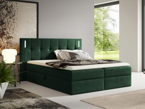 Miniaturka 4 - Luksusowe łóżko tapicerowane w zielonym kolorze z eleganckim wykończeniem