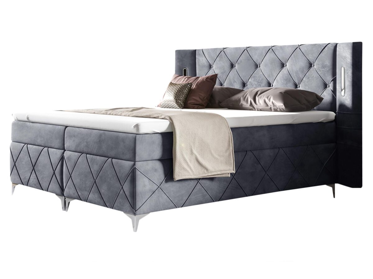 Nowoczesne Łóżko z Wysokim Zagłówkiem MODULO