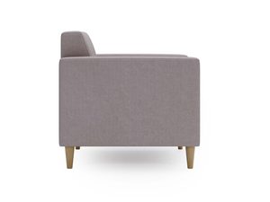 Miniaturka 4 - Widok z boku jasnobrązowego fotela z prostym szwem