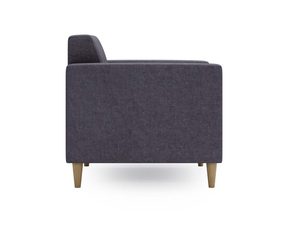 Miniaturka 7 - Widok z boku grafitowego fotela z niskim siedziskiem