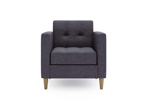 Miniaturka 2 - Grafitowy fotel z podłokietnikami i guzikami na oparciu