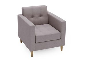 Miniaturka 12 - Jasnobrązowy fotel z wysokim oparciem i lekkim pikowaniem