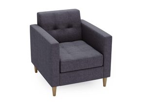 Miniaturka 15 - Fotel w stylu retro z głębokim siedziskiem i pikowanym oparciem