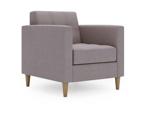 Miniaturka 9 - Jasnobrązowy fotel w stylu nowoczesnym z niskim oparciem