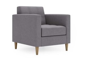 Miniaturka 8 - Ciemnoszary fotel z wyraźną teksturą tapicerki i prostym kształtem