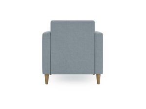 Miniaturka 18 - Jasnoniebieski fotel nowoczesny z prostokątnym oparciem