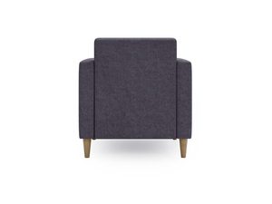 Miniaturka 19 - Fotel tapicerowany w grafitowym kolorze z prostym oparciem