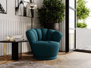 Miniaturka 46 - Turkusowy fotel z aksamitnym wykończeniem, salon w stylu nowoczesnym