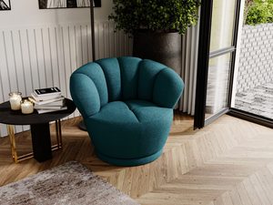 Miniaturka 49 - Zielony fotel obrotowy z szerokim siedziskiem w eleganckim salonie